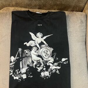 Off-White Black Tee with Graphic Design